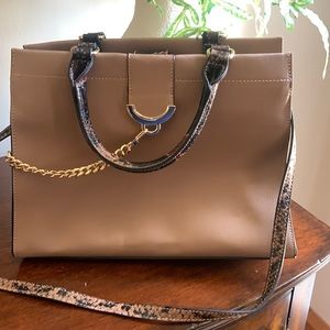 Gianni bindi satchel bag with faux snake skin handle